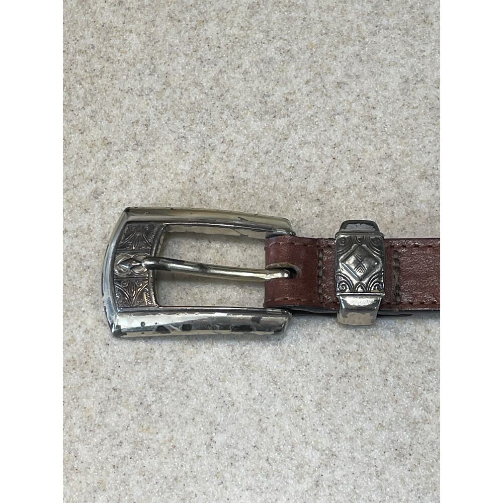 Vintage Brighton Brown Leather Braided Belt -Q2108 Women’s Size Medium -30 - Picture 2 of 11